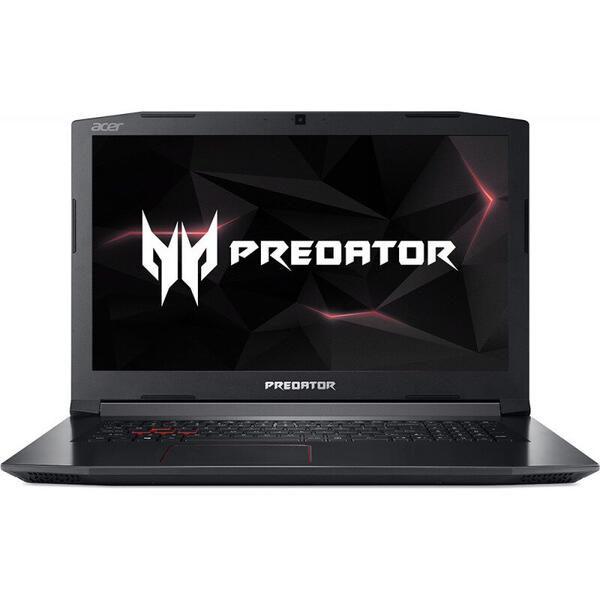 Laptop Gaming Acer Predator Helios 300 PH317-52, 17.3 inch FHD IPS, Intel Core i7-8750H, 8GB DDR4, 1TB HDD + 256GB SSD, GeForce GTX 1050 Ti 4GB, Linux, Black