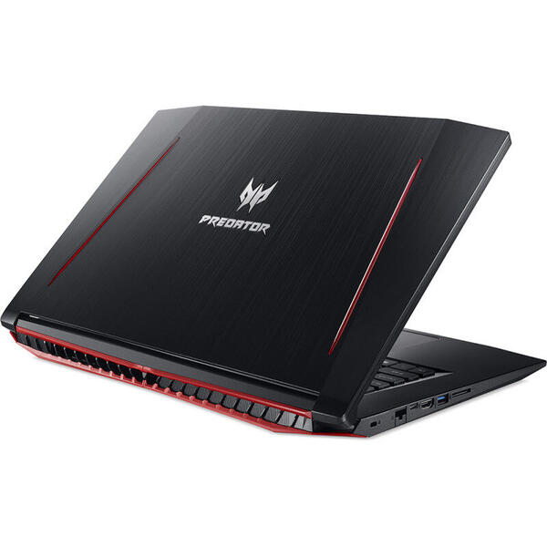 Laptop Gaming Acer Predator Helios 300 PH317-52, 17.3 inch FHD IPS 144 Hz, Intel Core i7-8750H, 8GB DDR4, 1TB HDD + 256GB SSD, GeForce GTX 1050 Ti 4GB, Linux, Black