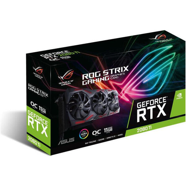 Placa video Asus GeForce RTX 2080 Ti STRIX GAMING O11G 11GB GDDR6 352-bit