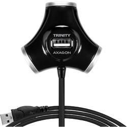 Hub USB AXAGON HUE-X3B 4x USB2.0 TRINITY Black