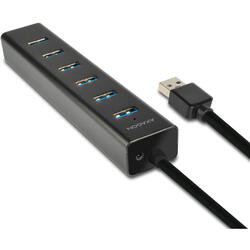 HUE-SA7BP, 7x USB3.0 ALU Charging Hub + AC Adapter, Black