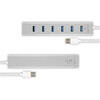 Hub USB AXAGON HUE-SA7BP, 7x USB3.0 ALU Charging Hub + AC Adapter, Silver
