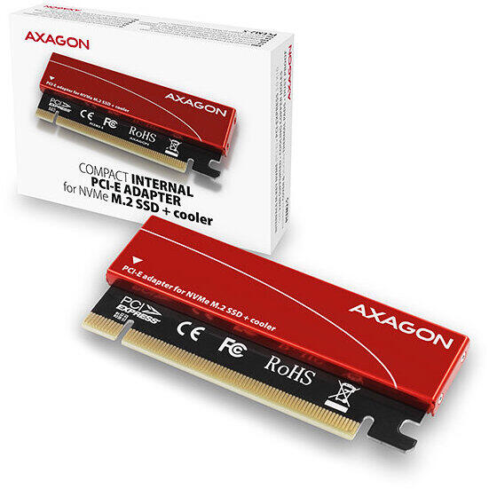 Adaptor SSD/HDD AXAGON PCI-E 3.0 16x la M.2 SSD NVMe + cooler