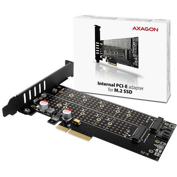 Adaptor SSD/HDD AXAGON PCI-E 3.0 4x la Dual M.2 SSD (NVMe + SATA)