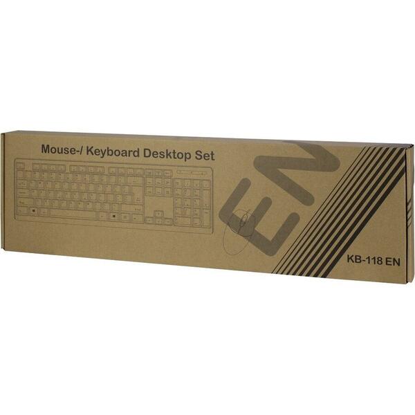 Kit Tastatura si Mouse Inter-Tech KB-118EN, USB, Negru