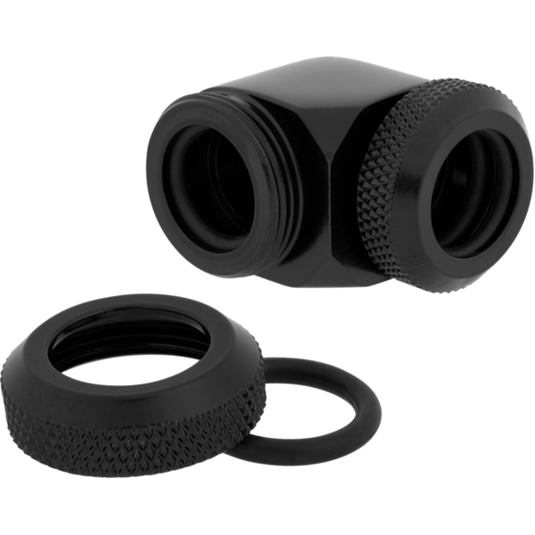 Accesoriu Watercooling Corsair Hydro X Series XF Hardline 90° 12mm OD Fittings Twin Pack Black