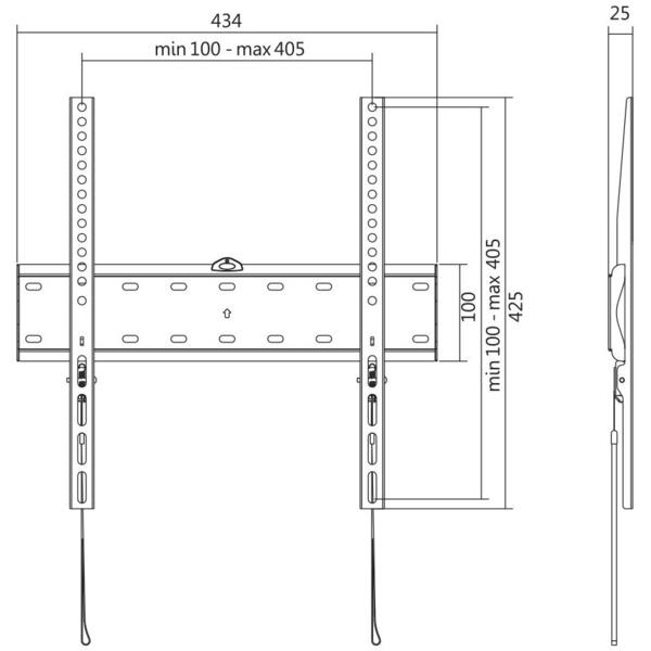 Suport TV Logilink de perete fix pentru Televizor 32-55 inch, Greutate maxima 40kg Negru