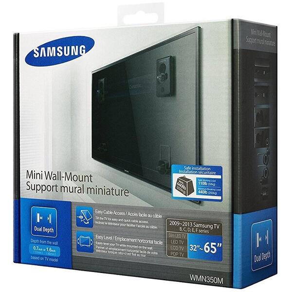 Suport TV Samsung de perete WMN550M, 32-65 inch, Negru