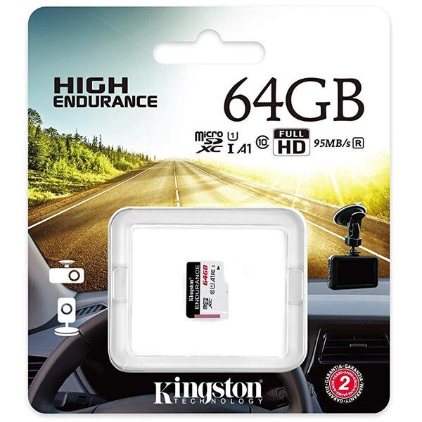 Kingston Micro SDXC High Endurance 64GB Clasa 10 UHS-I