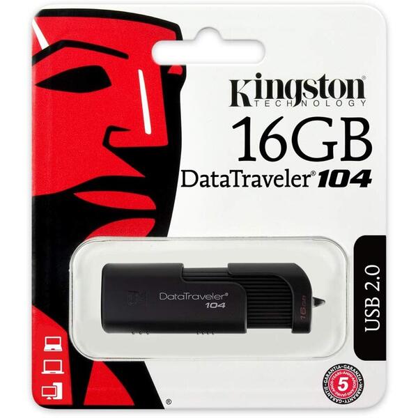 Memorie USB Kingston DataTraveler 104 16GB USB 2.0 Black