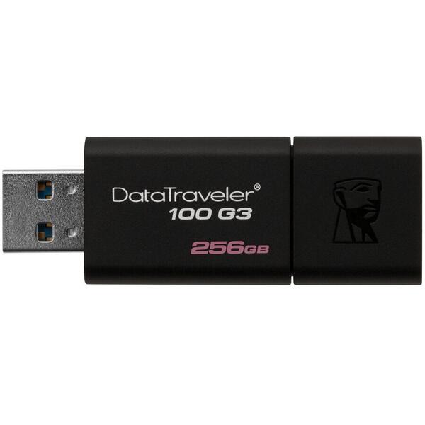 Memorie USB Kingston DataTraveler 100 G3 256GB USB 3.0 Black