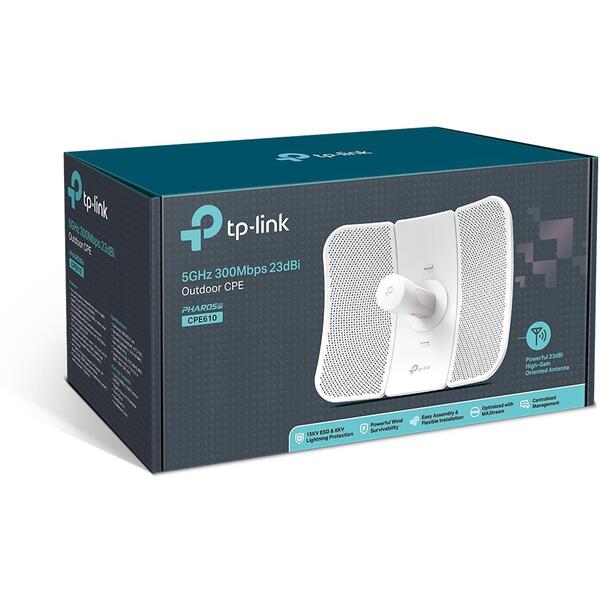 Access Point TP-LINK wireless de exterior 300Mbps, 10/100Mbps, Antena Beamwidth, 5Ghz