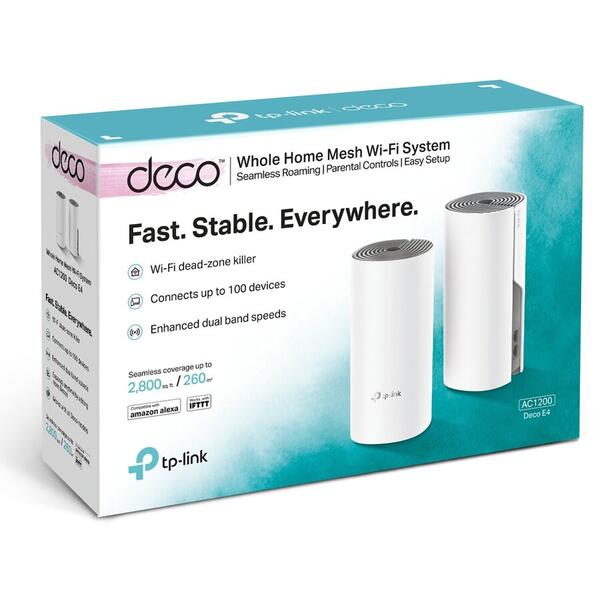 Router Wireless TP-LINK Mesh Deco E4 Dual-Band AC1200 2 Pack
