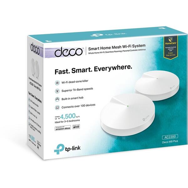 Router Wireless TP-LINK Deco M9 Plus AC2200, 2 Pack