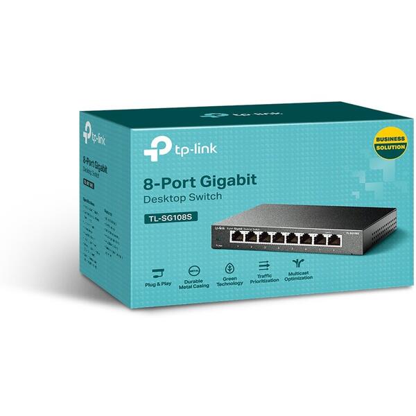 Switch TP-LINK 8 porturi Gigabit, Carcasa metalica TL-SG108S