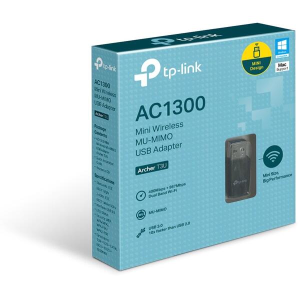 Placa de retea Wireless TP-LINK Archer T3U Dual-Band AC1300