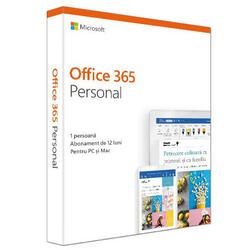 Office 365 Personal 2019 Engleza 32-bit/x64, 1 An, Medialess Retail