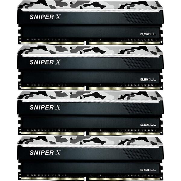 Memorie G.Skill Sniper X 32GB DDR4 2400MHz CL17 1.2V Kit Quad Channel, Black