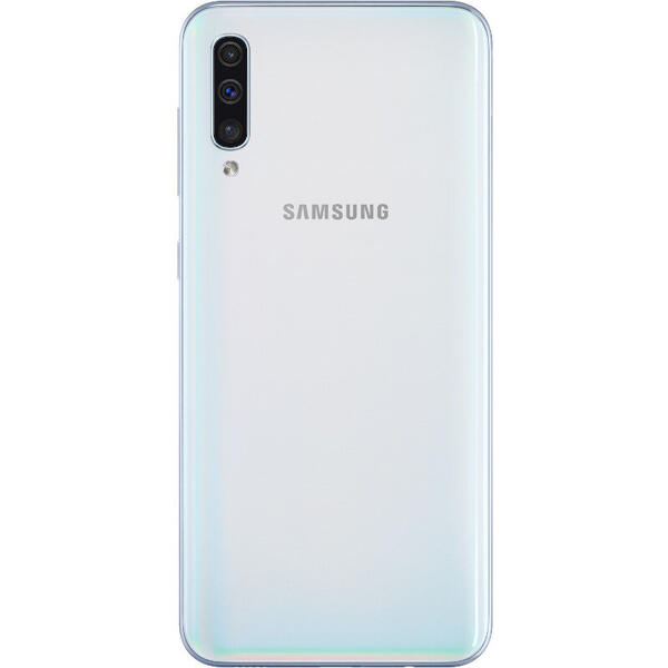 Smartphone Samsung Galaxy A50 (2019), Super AMOLED Full HD+, Octa Core, 128GB, 4GB RAM, Dual SIM, 4G, 4 Camere: 25 mpx+25 mpx+8 mpx+5 mpx, Acumulator 4000mAh, Incarcare rapida, White