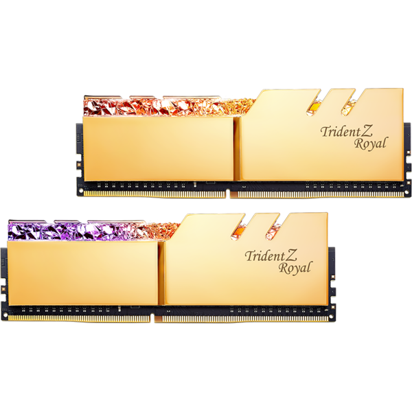 Memorie G.Skill Trident Z Royal RGB DDR4 16GB (2x8GB) 3000MHz CL16 1.35V, Kit Dual Channel Gold