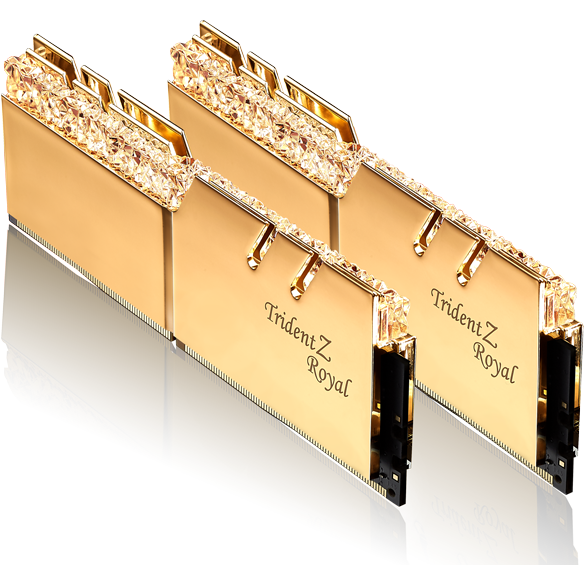 Memorie G.Skill Trident Z Royal RGB DDR4 16GB (2x8GB) 3000MHz CL16 1.35V, Kit Dual Channel Gold