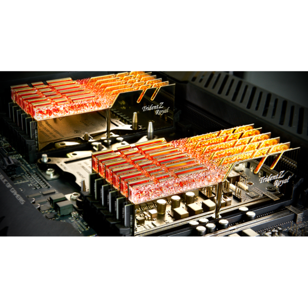 Memorie G.Skill Trident Z Royal RGB DDR4 16GB (2x8GB) 3000MHz CL16 1.35V, Kit Dual Channel Gold