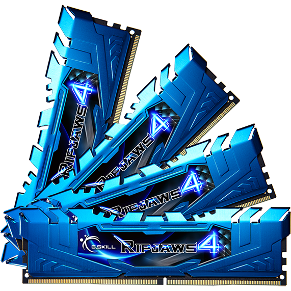 Memorie G.Skill Ripjaws 4 16GB (4x4GB) DDR4 2666MHz, CL16, 1.20V, Kit Quad Channel, Blue