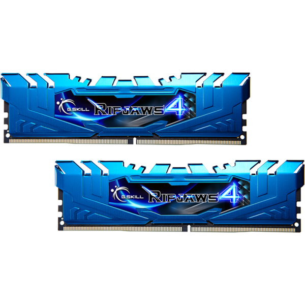 Memorie G.Skill Ripjaws 4 16GB (4x4GB) DDR4 2400MHz, CL15, 1.20V, Kit Quad Channel, Blue