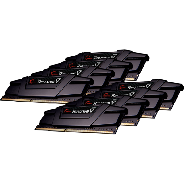 Memorie G.Skill Ripjaws V 64GB (8x8GB) DDR4 3200MHz, CL14, 1.35V, Kit x 8, Black