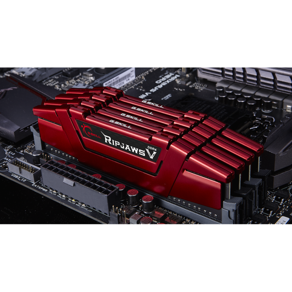 Memorie G.Skill Ripjaws V 8GB (2x4GB) DDR4 2800MHz, CL15, 1.25V, Kit Quad Channel, Red