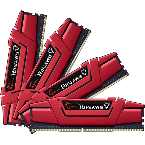 Memorie G.Skill Ripjaws V 16GB (4x4GB) DDR4 2666MHz, CL15, 1.20V, Kit Quad Channel, Red
