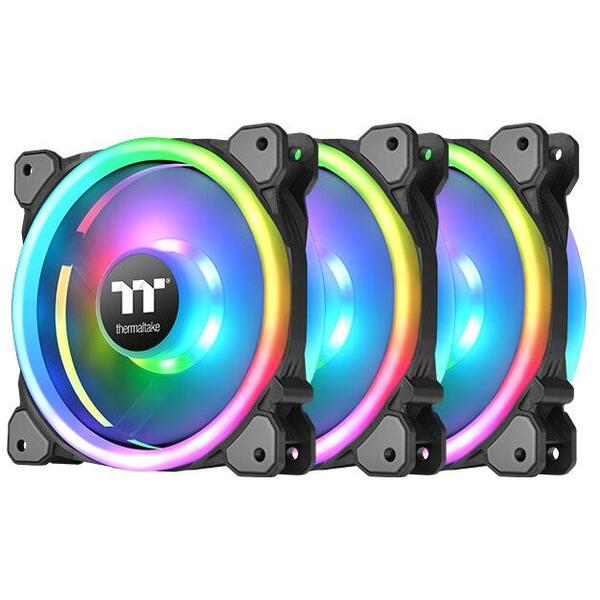 Ventilator PC Thermaltake Riing Trio 12 120mm iluminare RGB, Set 3 bucati