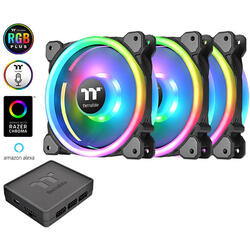 Ventilator PC Thermaltake Riing Trio 12 120mm iluminare RGB, Set 3 bucati