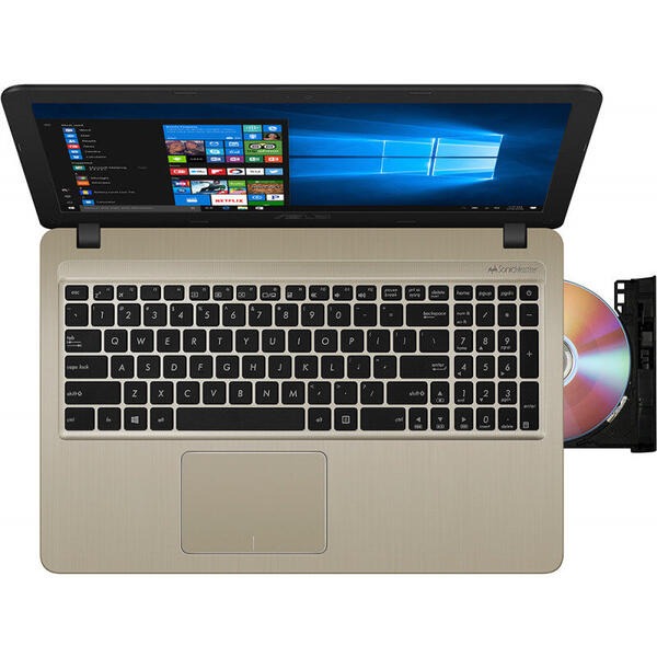 Laptop Asus VivoBook X540UA, 15.6 FHD 1920x1080, Core i3 7020U, 4 GB DDR4, 512 GB, GMA HD 620, Endless OS, Chocolate Black