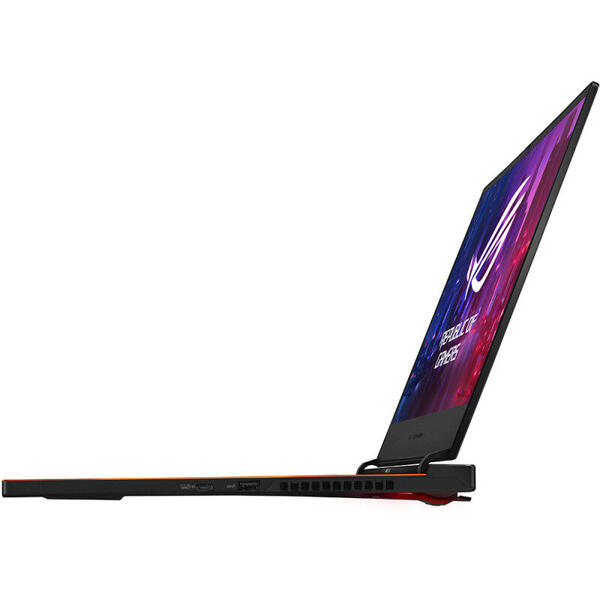Laptop Asus ROG Zephyrus S GX531GXR, 15.6 FHD 1920x1080, Core i7 9750H, 16 GB DDR4, 512GB SSD, GeForce RTX 2080 8 GB, Windows 10 Home, Black
