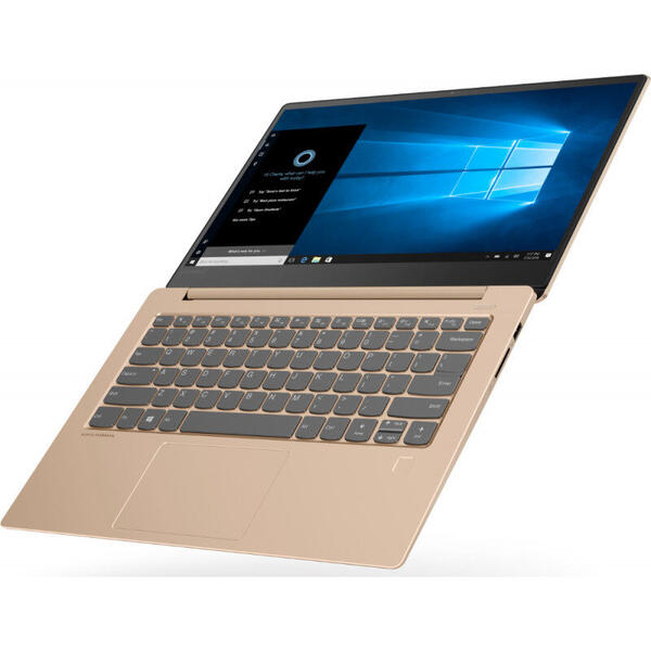 Laptop Lenovo IdeaPad 530S IKB, 14 inch WQHD 2560 x 1440 IPS Glass, Intel Core i7-8550U, 16GB DDR4, 512GB SSD, GeForce MX150 2GB, FingerPrint Reader, Windows 10 Home, Copper