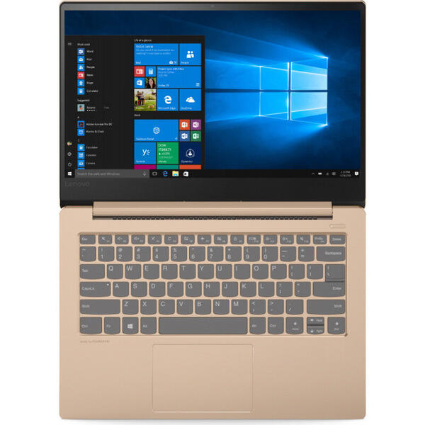 Laptop Lenovo IdeaPad 530S IKB, 14 inch WQHD 2560 x 1440 IPS Glass, Intel Core i7-8550U, 16GB DDR4, 512GB SSD, GeForce MX150 2GB, FingerPrint Reader, Windows 10 Home, Copper