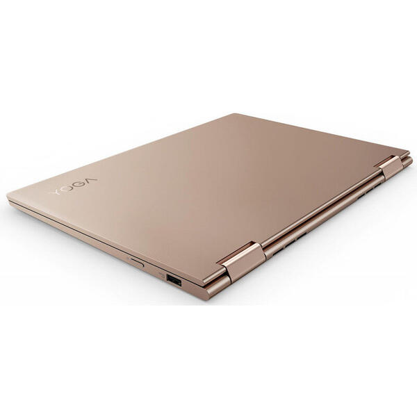 Laptop Lenovo Yoga 730, 13.3 inch UHD 3840 x 2160 IPS Touch, Intel Core i7-8550U, 16GB DDR4, 512GB SSD, GMA UHD 620, Win 10 Home, Copper, Bluetooth Active Pen