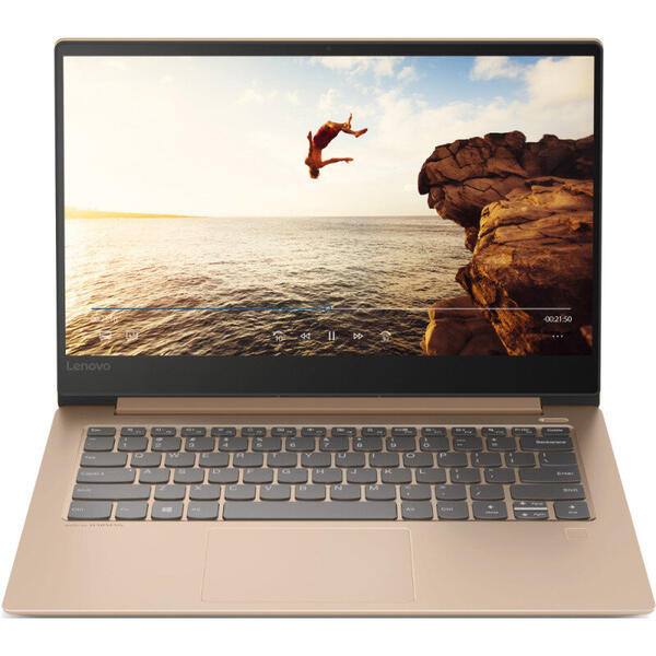 Laptop Lenovo IdeaPad 530S IKB, 14 inch WQHD IPS Glass 2560 x 1440 , Intel Core i5-8250U, 8GB DDR4, 512GB SSD, GMA UHD 620, FingerPrint Reader, FreeDos, Copper