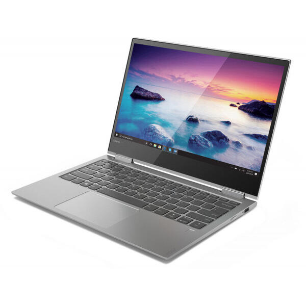 Laptop Lenovo Yoga 730, 13.3 inch UHD IPS Touch, Procesor Intel® Core™ i7-8565U (8M Cache, up to 4.60 GHz), 16GB DDR4, 512GB SSD, GMA UHD 620, Win 10 Home, Platinum Silver, Active Pen