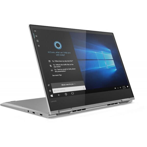Laptop Lenovo Yoga 730, 13.3 inch UHD IPS Touch, Procesor Intel® Core™ i7-8565U (8M Cache, up to 4.60 GHz), 8GB DDR4, 512GB SSD, GMA UHD 620, Win 10 Home, Platinum Silver, Active Pen