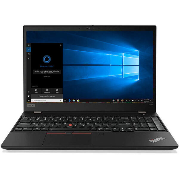 Laptop Lenovo ThinkPad T590, 15.6 FHD IPS, Procesor Intel Core i5-8265U (6M Cache, up to 3.90 GHz), 8GB DDR4, 512GB SSD, GeForce MX250 2GB, 4G LTE, Win 10 Pro, Black
