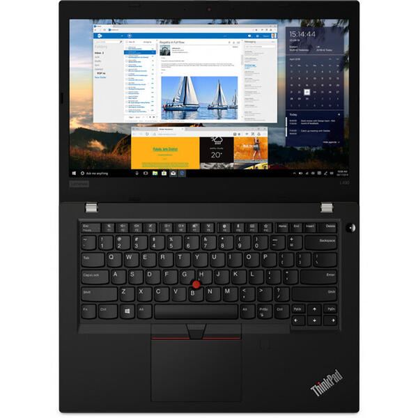 Laptop Lenovo ThinkPad L490, 14 inch FHD IPS, Procesor Intel Core i5-8265U (6M Cache, up to 3.90 GHz), 8GB DDR4, 256GB SSD, GMA UHD 620, Win 10 Pro, Black