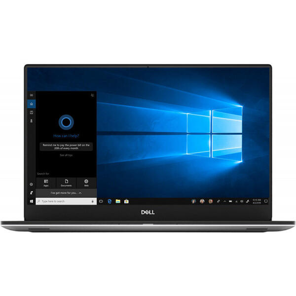 Laptop Dell XPS 15 7590, 15.6 inch 4K OLED InfinityEdge UHD, Intel Core i9-9980HK, 32GB, 1TB SSD, nVidia GeForce GTX 1650 4GB, Win10 Pro, Argintiu