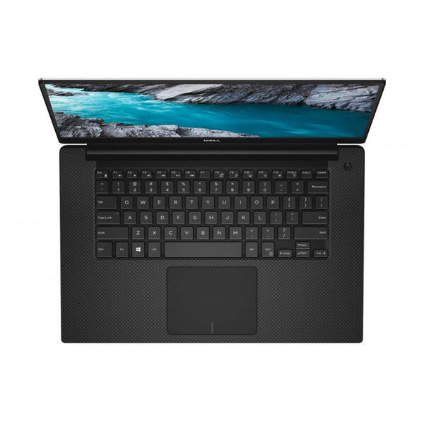 Laptop Dell XPS 15 15.6 inch UHD OLED, InfinityEdge, Intel Core i7-9750H, 16GB DDR4, 512GB SSD, GeForce GTX 1650 4GB, FingerPrint Reader, Win 10 Pro, Silver