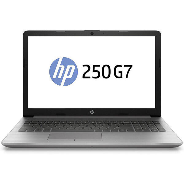 Laptop HP 250 G7, 15.6 inch FHD, Intel Core i3-1005G1, 8GB DDR4, 256GB, Intel UHD, Windows 10 Pro, Silver