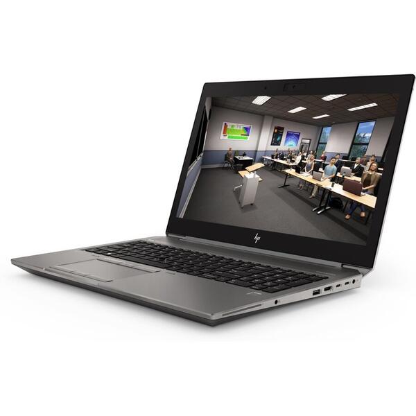 Laptop HP Zbook 15 G6, Intel i7-9750H, NVIDIA Quadro T1000, 32GB DDR4, 1024GB SSD, 15.6 inch FHD, Windows 10 Pro, Silver