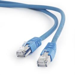 RJ45, cat. 6A, SFTP, LSZH, 0.25m, blue