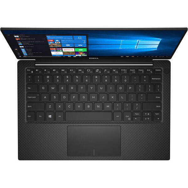 Laptop Dell New XPS 13 9380, 13.3 inch 4K UHD Touch, Intel Core i7-8565U, 16GB, 512GB SSD, GMA UHD 620, Win 10 Pro, Silver