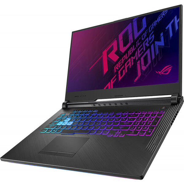 Laptop Asus Gaming ROG Strix G G731GT, 17.3'' FHD, Intel Core i7-9750H, 8GB, 512GB SSD, GeForce GTX 1650 4GB, No OS, Black